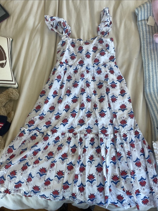 J. Crew Dresses & Skirts - J. Crew White Sundress with Red and Blue Floral Print